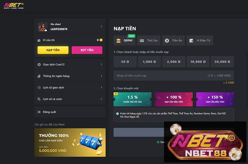 Nạp rút nhanh chóng xanh chin tại nhà cái NBET